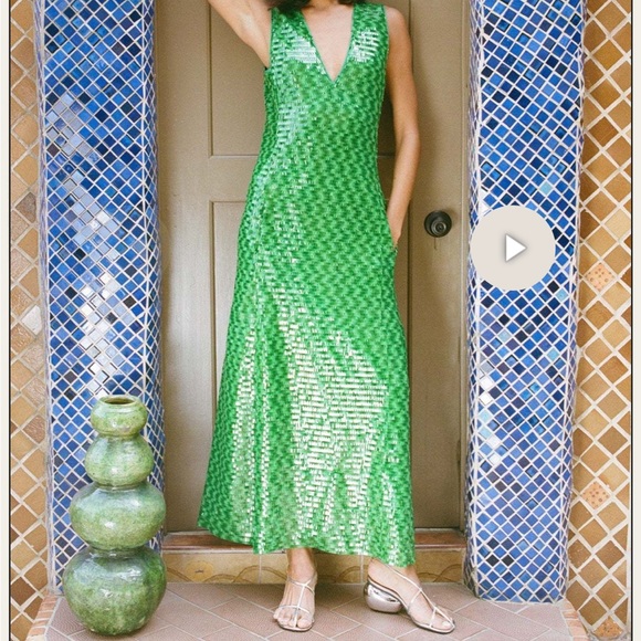Simon Miller Vibrant Green Maxi Dress - Picture 1 of 8